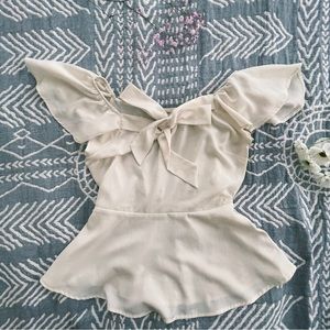 MONTEAU | OFF-SHOULDER PEPLUM TOP